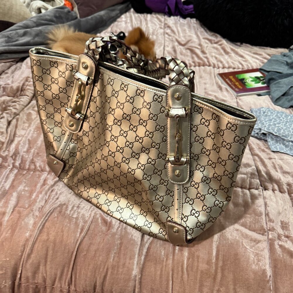 Gucci Metallic Handbag with Rope Handles